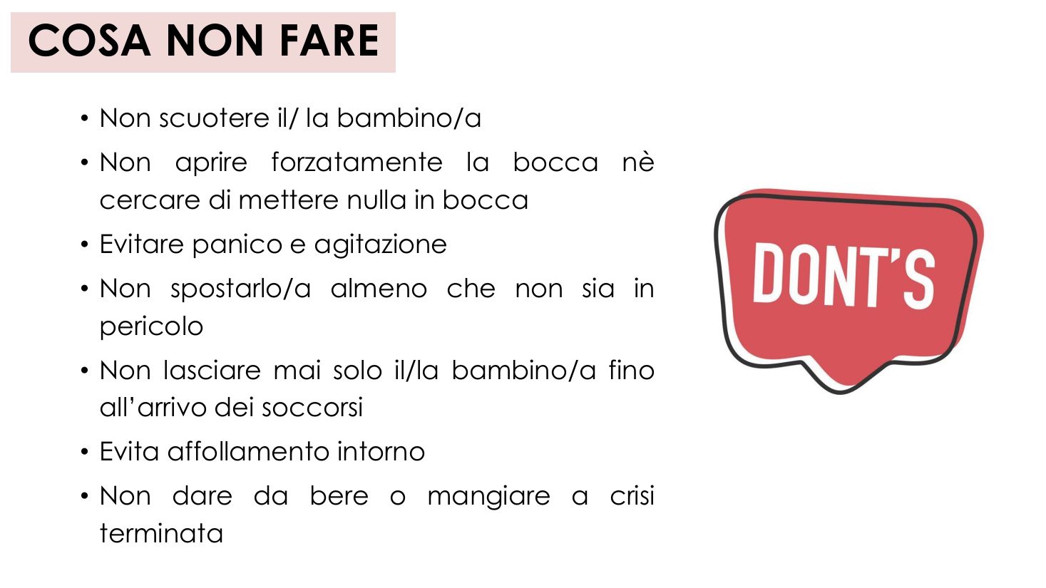 Elenco delle cose da non fare