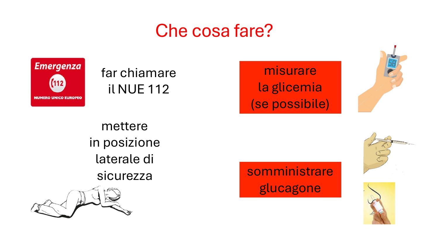 112, glicemia, posizione laterale, glucagone