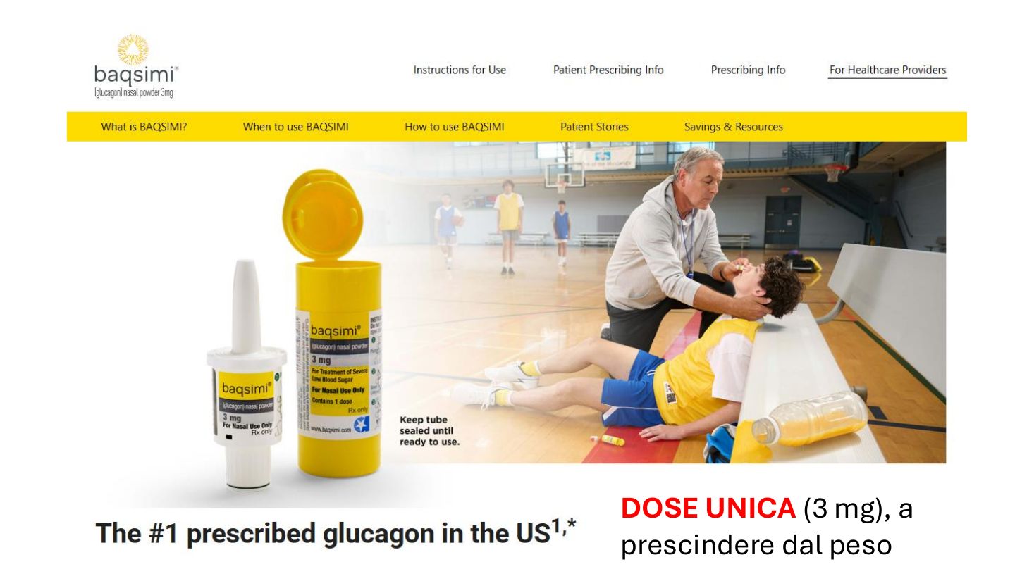 Glucagone spray nasale