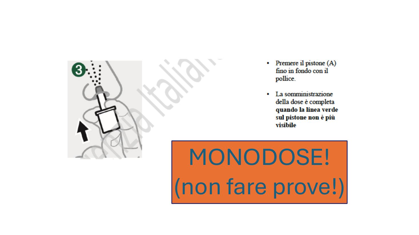 Premere il pistone fino a far sparire la linea verde